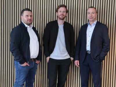 Das CC Aquascan Team Maximilian Ahlschwede, Tobias Hentrich und Marcus Wiest